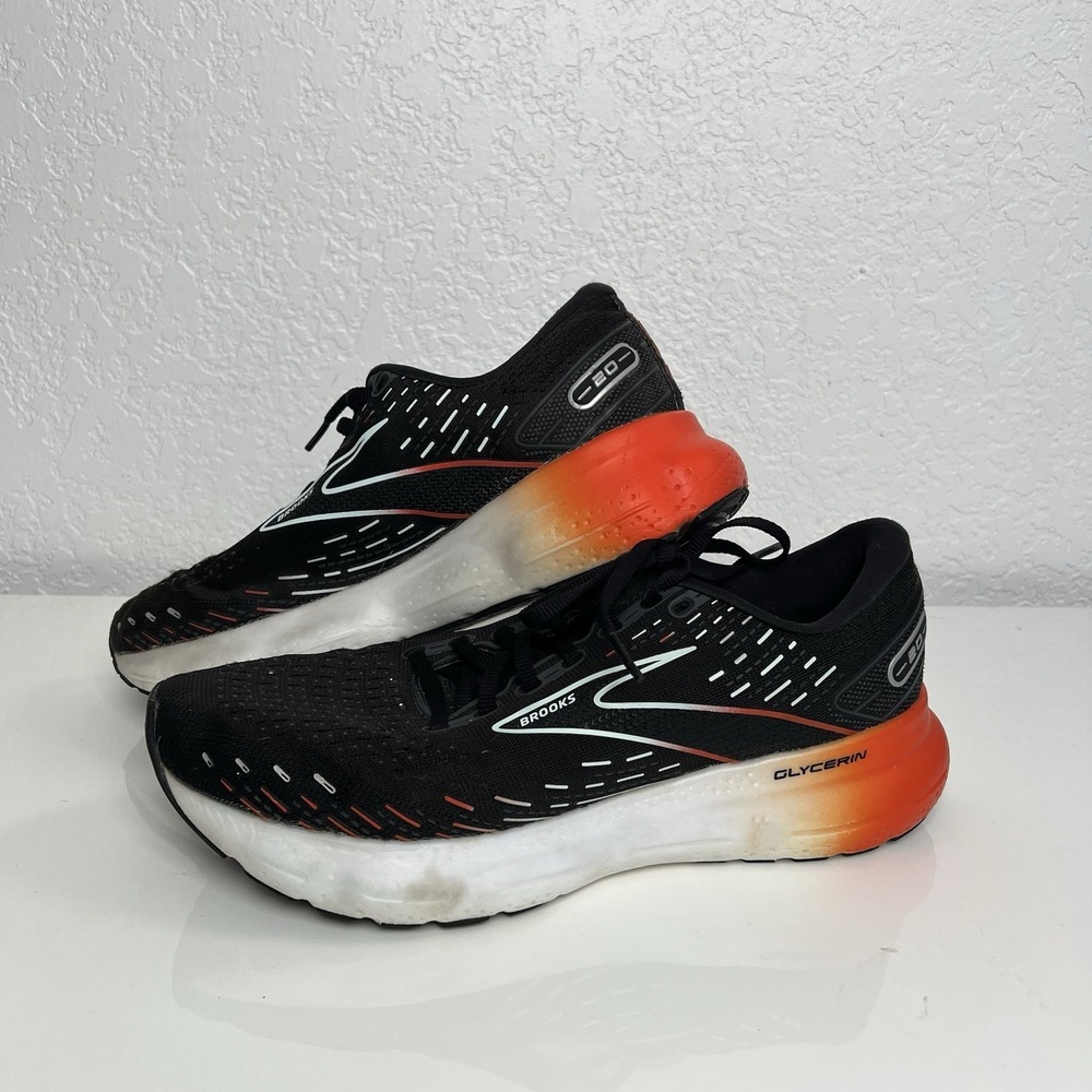 Brooks Glycerin 20 Women's Size 10 B Black Orange Running Shoes 1203691B045
